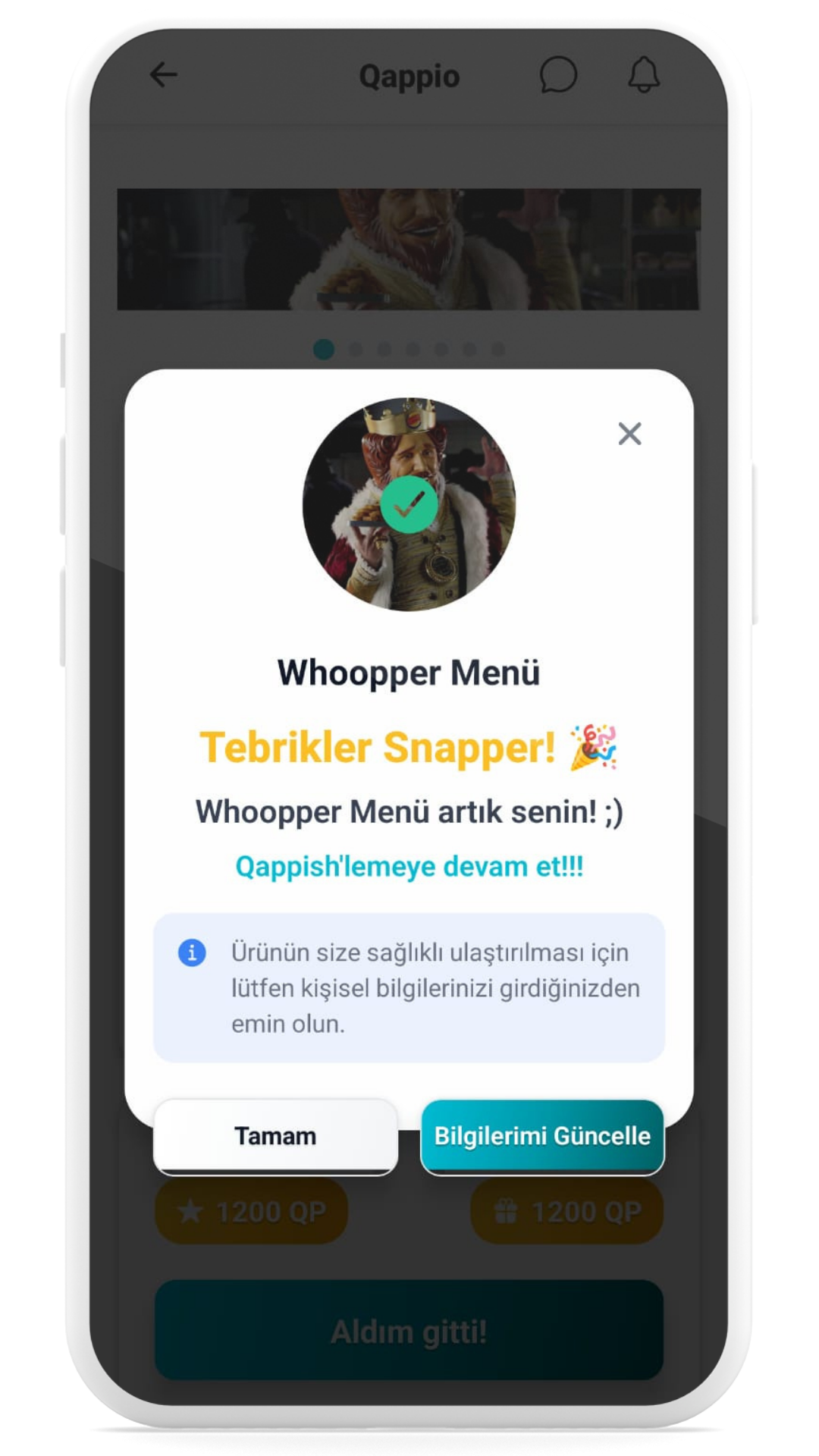 Kazandığın QP'larla (Qappio Para) marketten dilediğin ürün senin olsun..